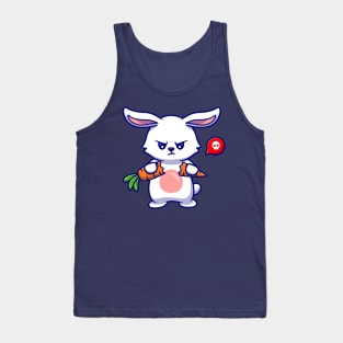 Cute Angry Rabbit Break Carrot Cartoon Tank Top